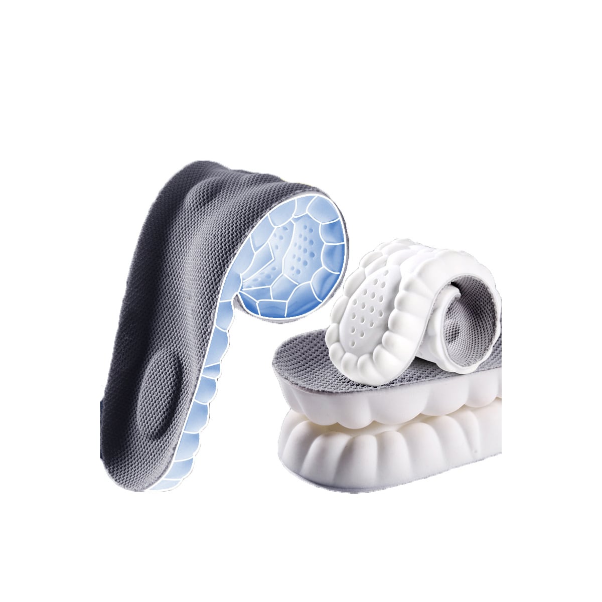 4D ultramyke og pustende innleggssåler 1 par Grå 43-44