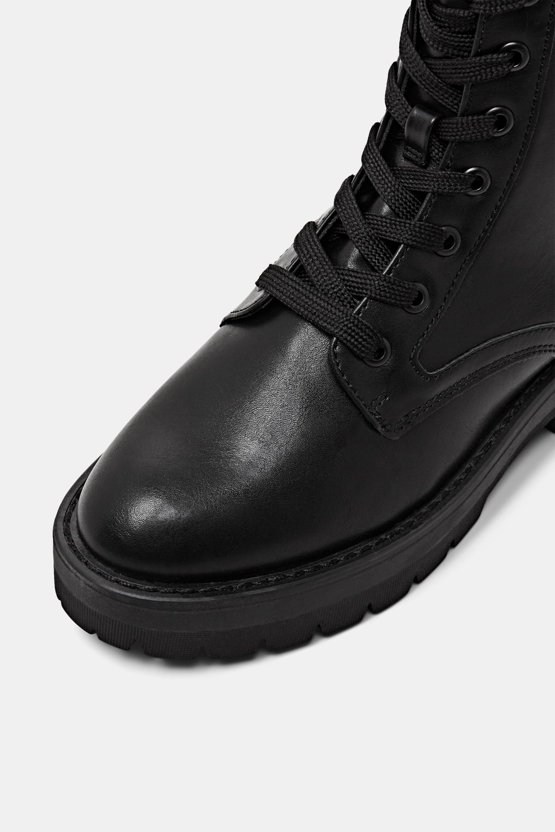 Bottes à lacets en similicuir