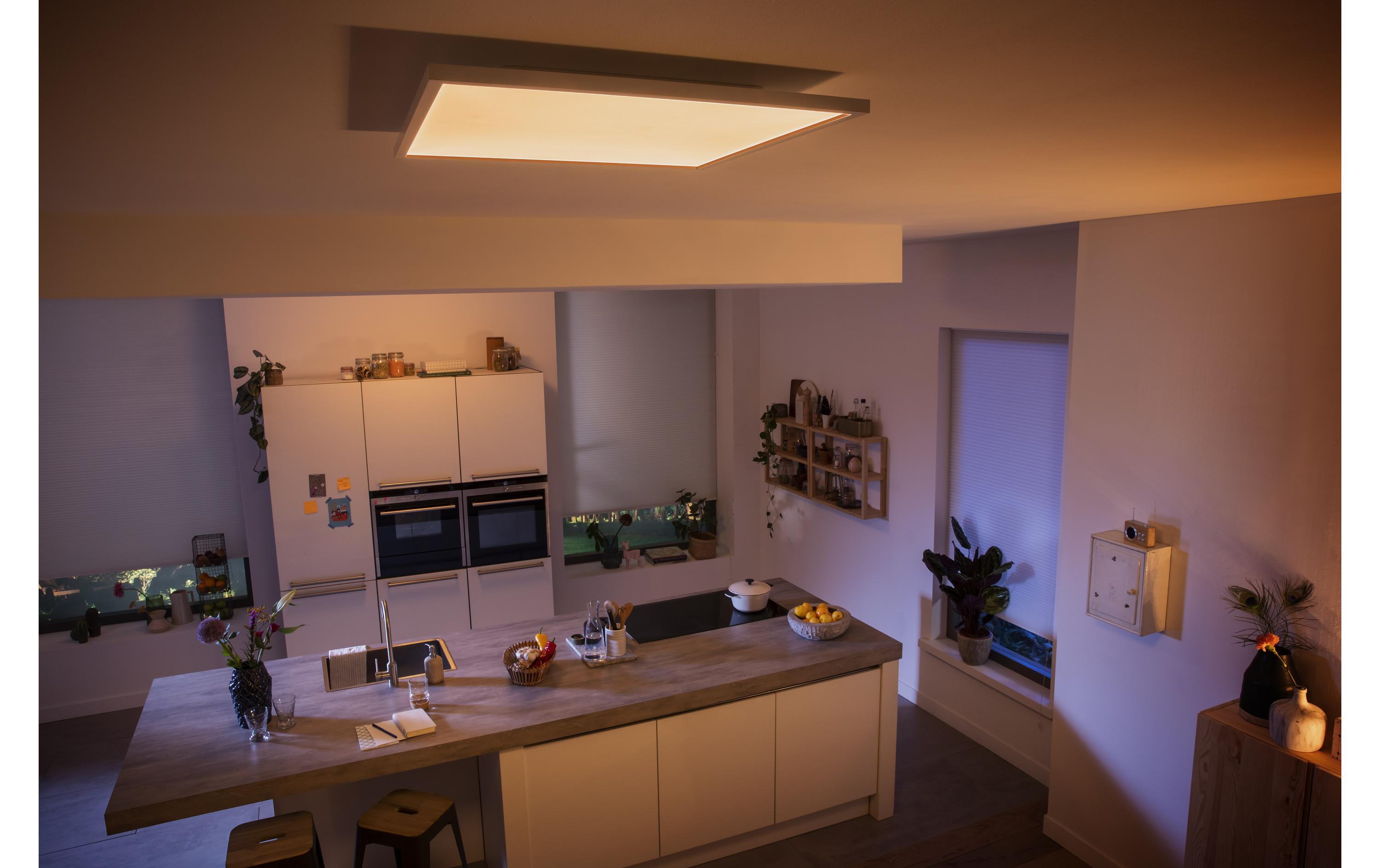 White Ambiance Aurelle Panelleuchte 60 x 60 Weiss + Dimmer<br>Flaches Hue Panel
