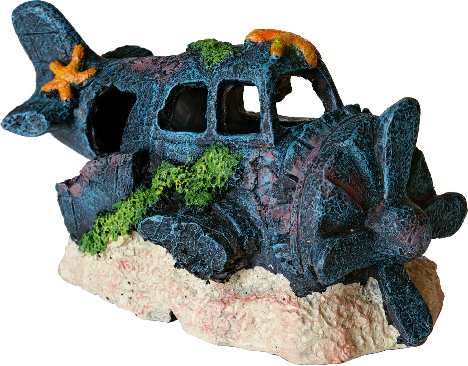 SuperFish aquarium decoratie DecoLED vliegtuig blauw 17,7 x 9 x 12 cm