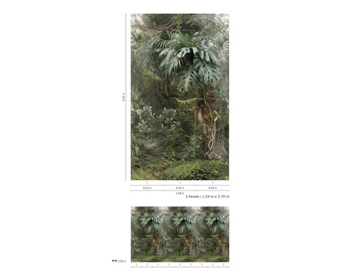Vliesbehang 47208 Smart Art Easy Jungle Green 3-delige set 159 x 270 cm
