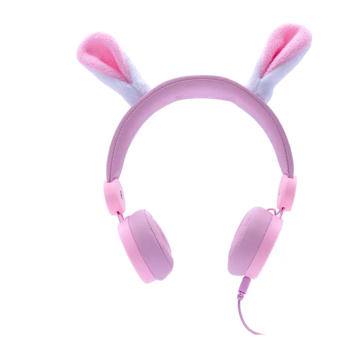 Kidywolf Casque audio filaire enfant Lapin | Rose