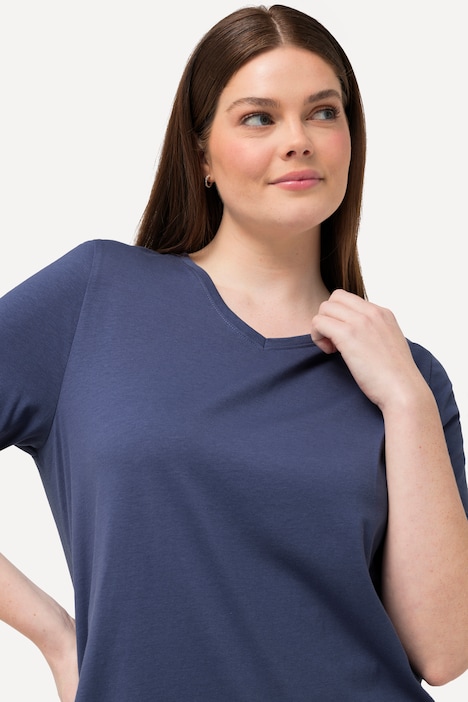 T-Shirt, V-Ausschnitt, Classic, Halbarm, Biobaumwolle