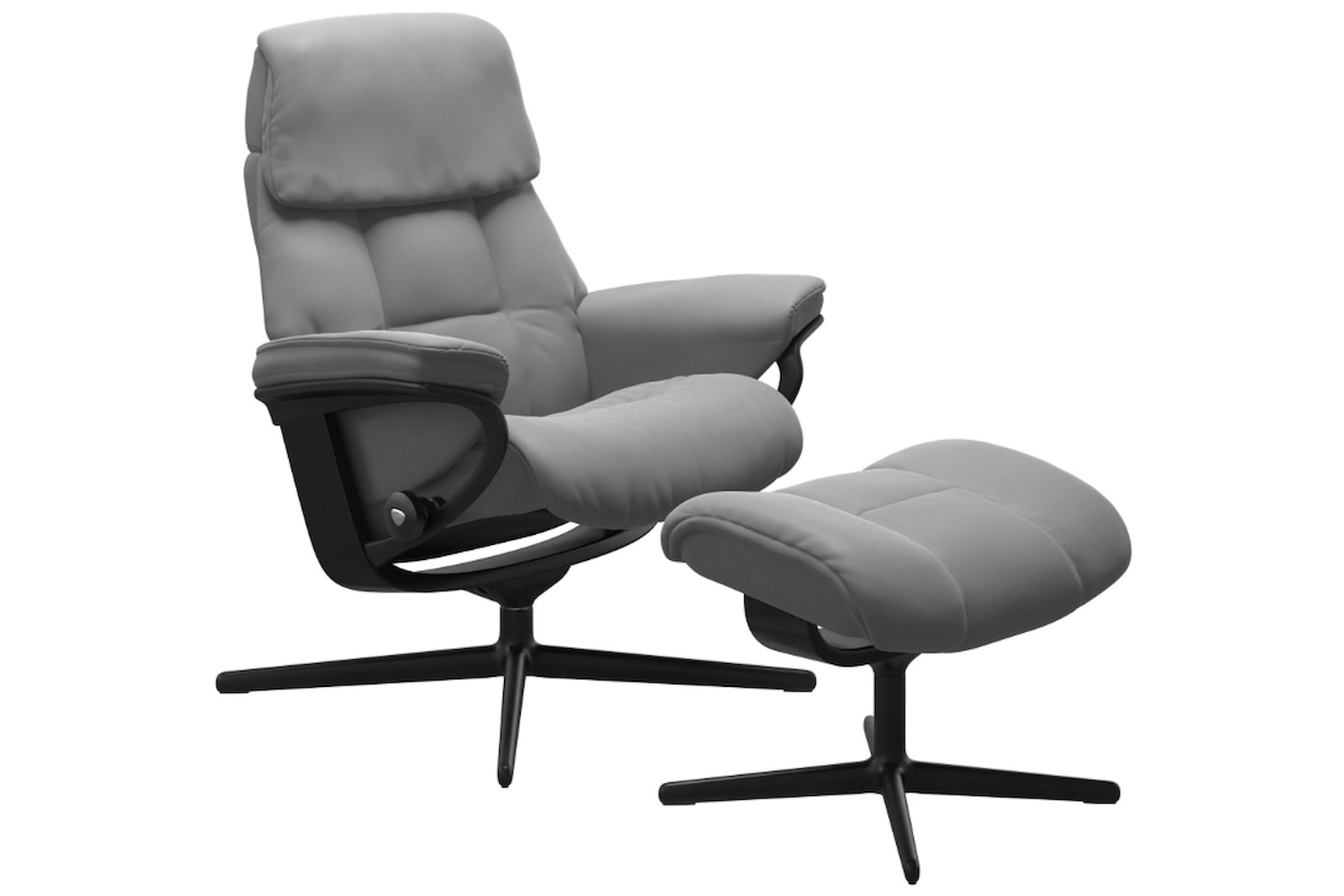 Ruby lenestol med krakk Hud Batick Wild Dove - Cross Matt sort - Sort beiset