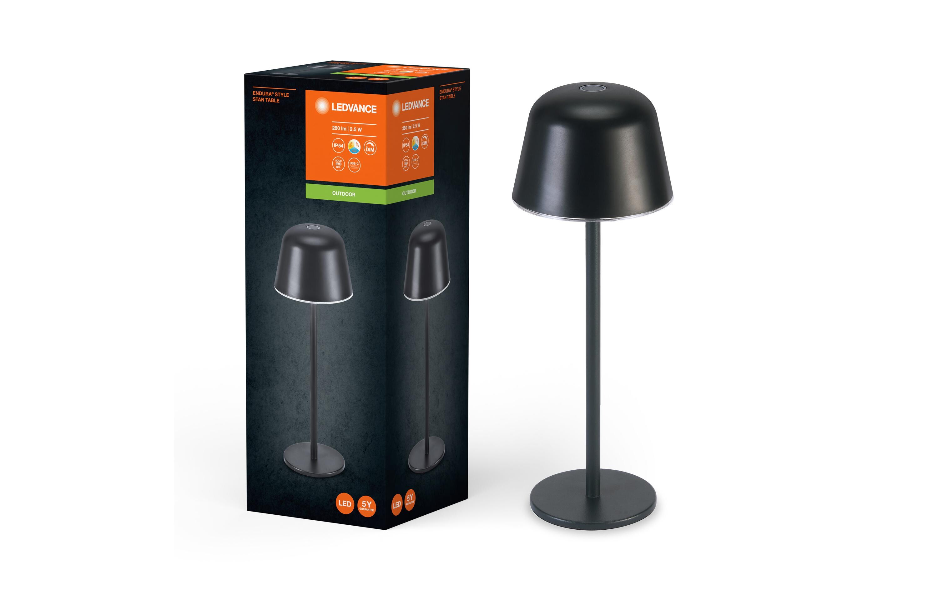 Endura Style Table CCT USB Dark GrayTragbare akkubetriebene Tischleuchte