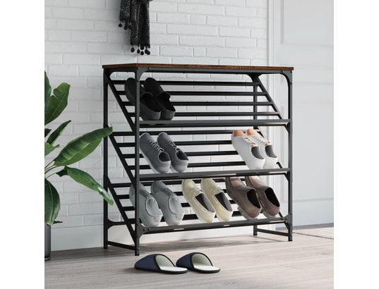 VIDAXL - étagère à chaussures chêne marron 90x30x85 cm bois d'ingénie...