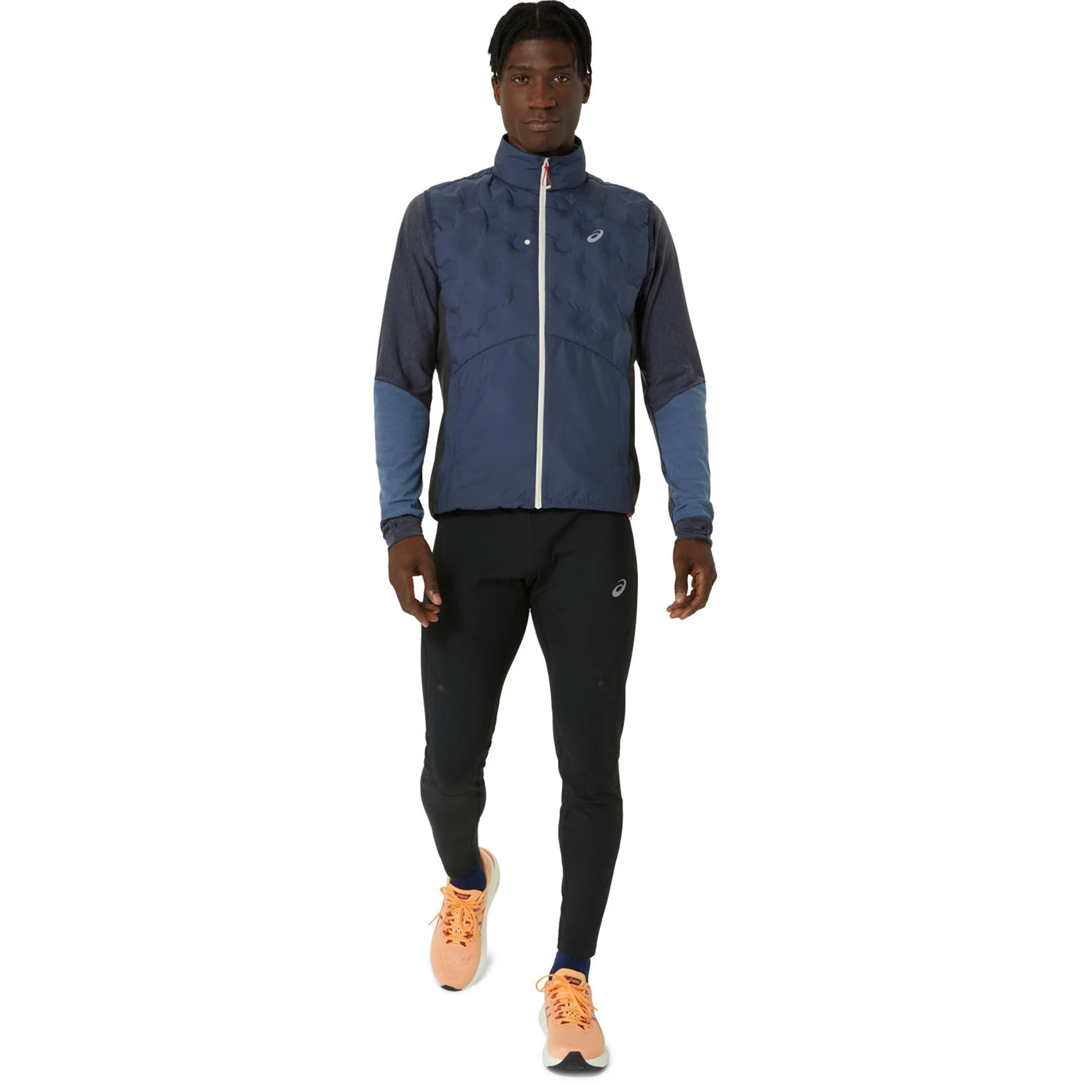 ASICS Road Winter Gilets De Course Hommes - Bleu Foncé