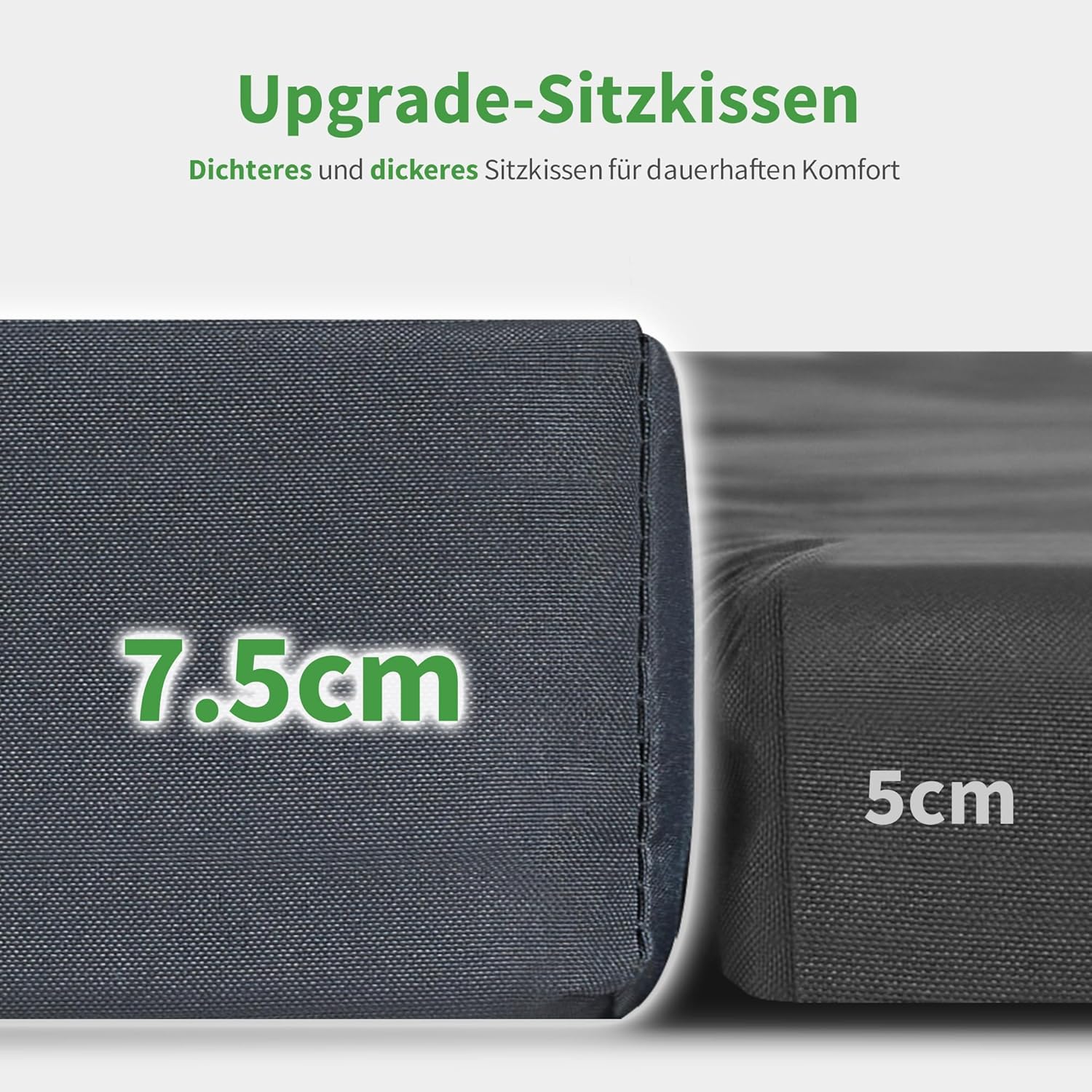 M MCombo 3-Sitzer Hollywoodschaukel mit Liegefunktion, 3 Extradickem Sitzkissen & Silent-Haken, Ruhige Gartenschaukel bis 300kg Belastbar, 193x119x185 cm, Schaukelbank Outdoor Wetterfest 4025 (grau)