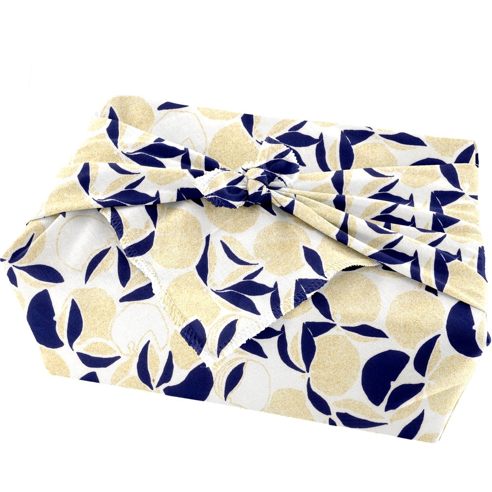 Furoshiki Moyen 48 X 48 Cm Citrons Dorés