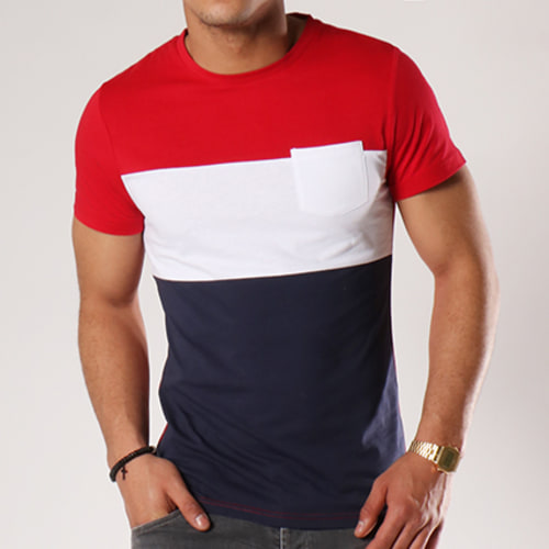 Tee Shirt Poche 118 Bleu Blanc Rouge