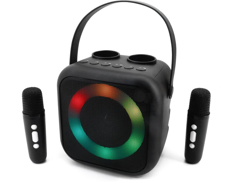soundmaster Bluetooth Speaker BT2024SW Schwarz Tragbares Bluetooth Karaoke-System