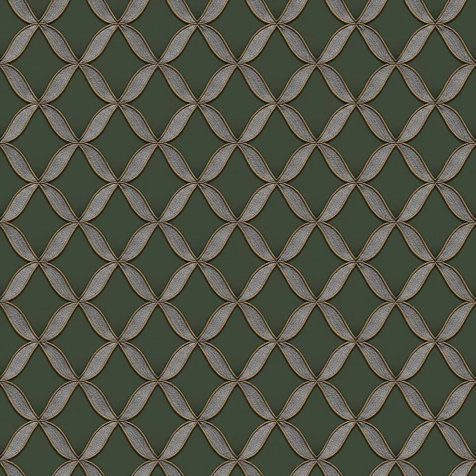 Dutch Wallcoverings Vliesbehang Fabric Touch geometric dark - groen - 10m x 53cm