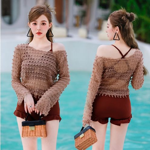 Girls Supply - Set: Effen bikinitop + broekje + top
