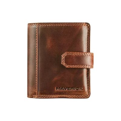 Maverick The Original - Portefeuille - compact RFID - cuir de vachette pleine fleur tanné végétal - brun
