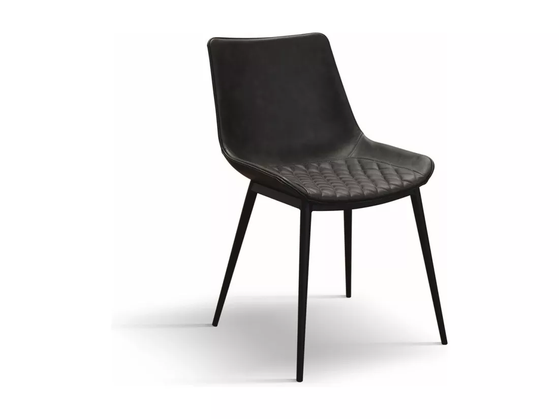 Lot de 4 chaises en simili cuir anthracite - CANNES