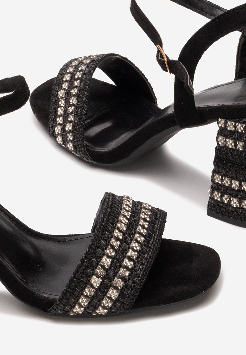 Sandales à talon épais noires Marsela