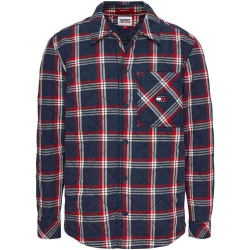 Tommy Jeans - TJM PADDED CHECK OVERSHIRT Desert Azul