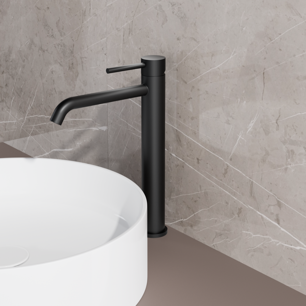 Best Design High End Nero verhoogde wastafelkraan zwart mat