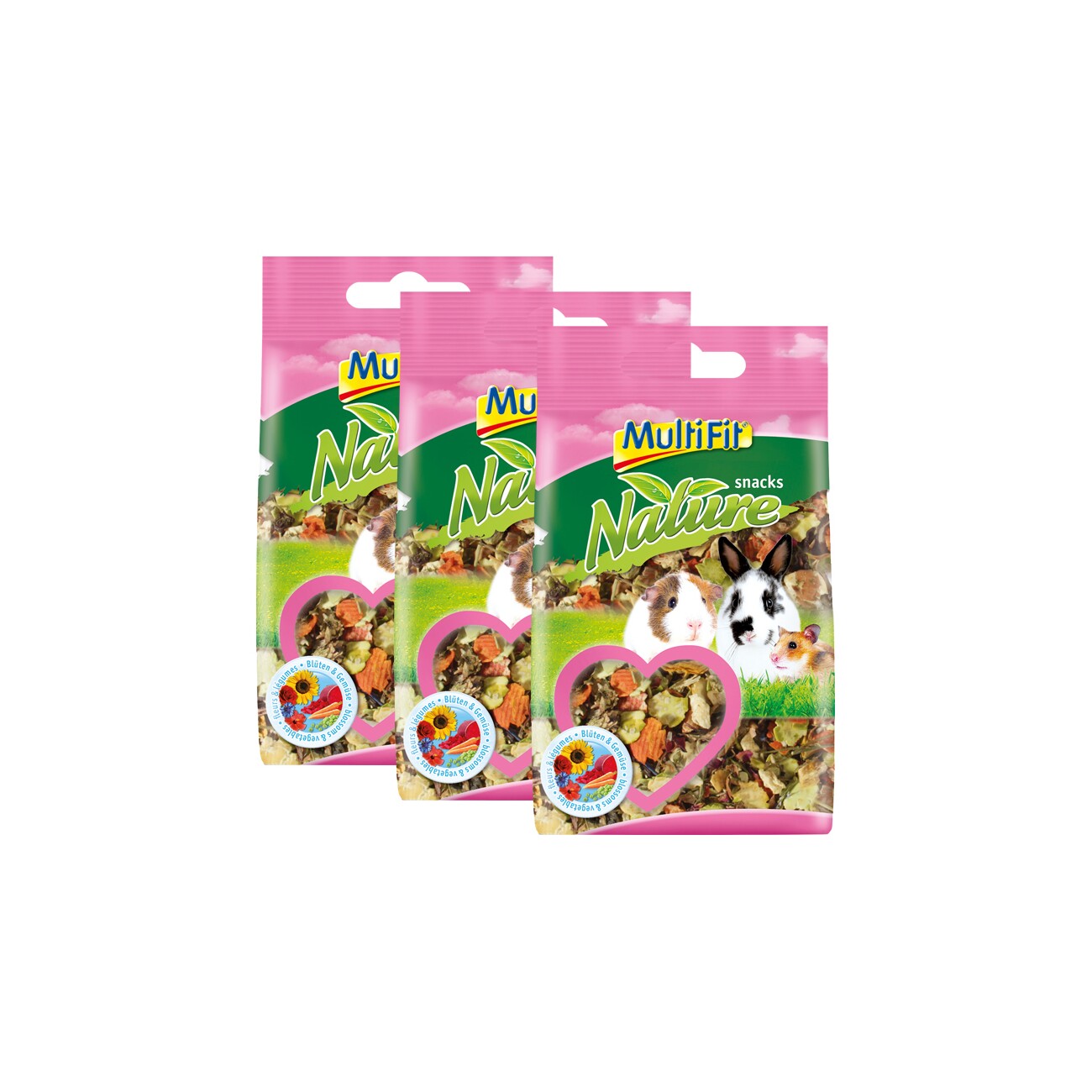 MultiFit Nature snacks Blüten & Gemüse 3x100g