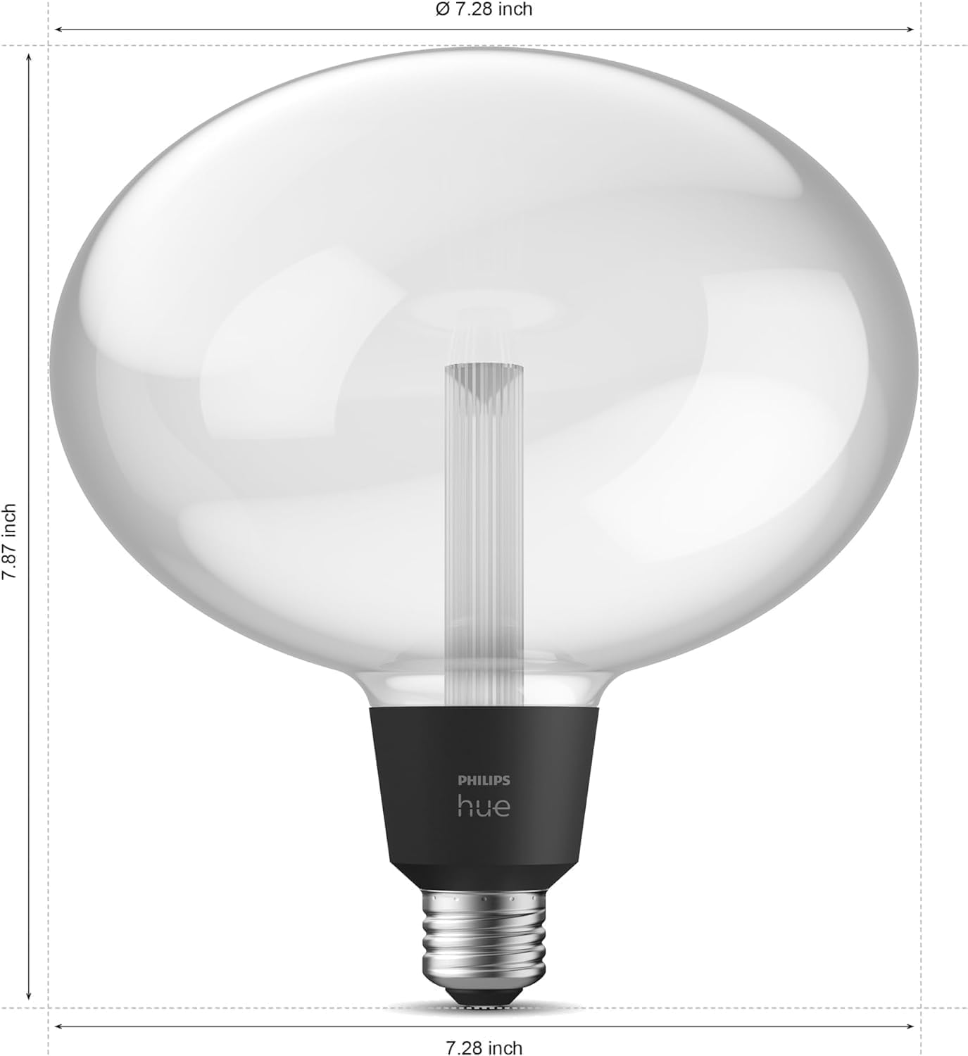 Philips Hue Lightguide Pendelleuchte (Schwarz) - E27 - Weißes und Farbiges Licht - Inkl. 1 Hue Lightguide Ellipse Lampe - Hue White and Color Ambiance