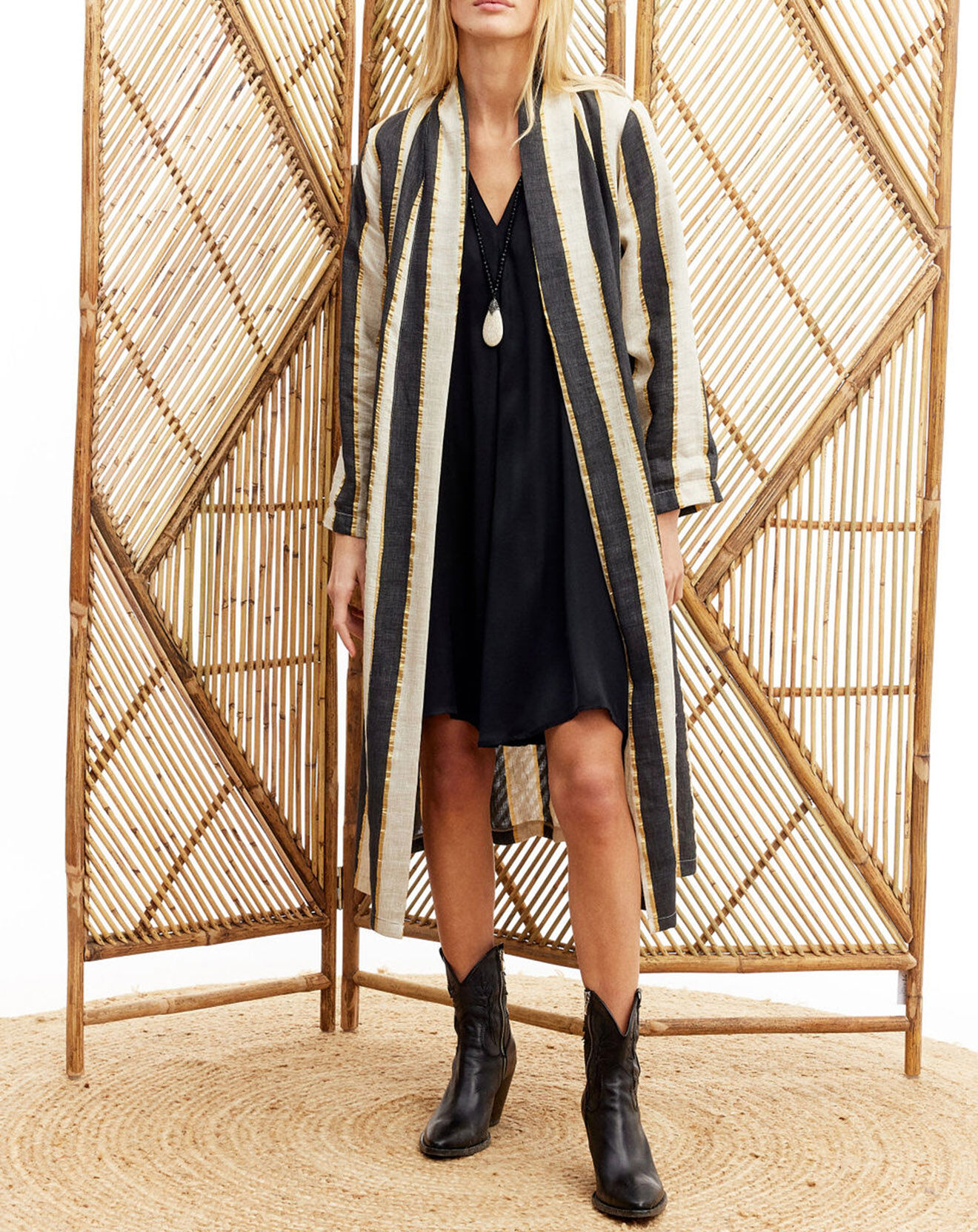 Lauren Vidal Veste en Lin mélangé Ness beige/noir/doré