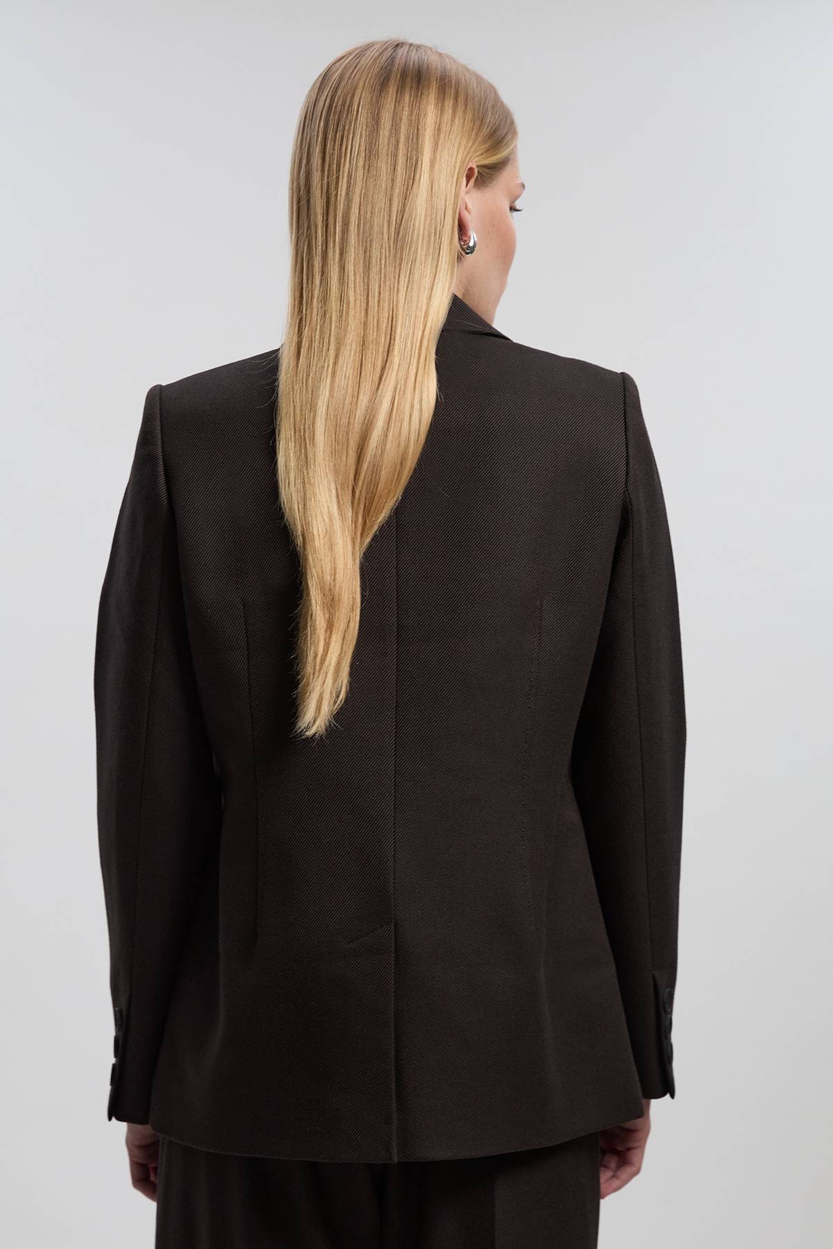 KarenMillen Blazer Cintré Chiné à Boutonnage Simple
