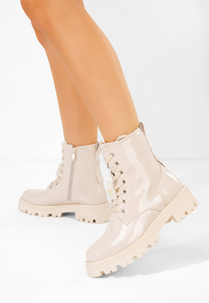 Bottines à lacets beige Maxine