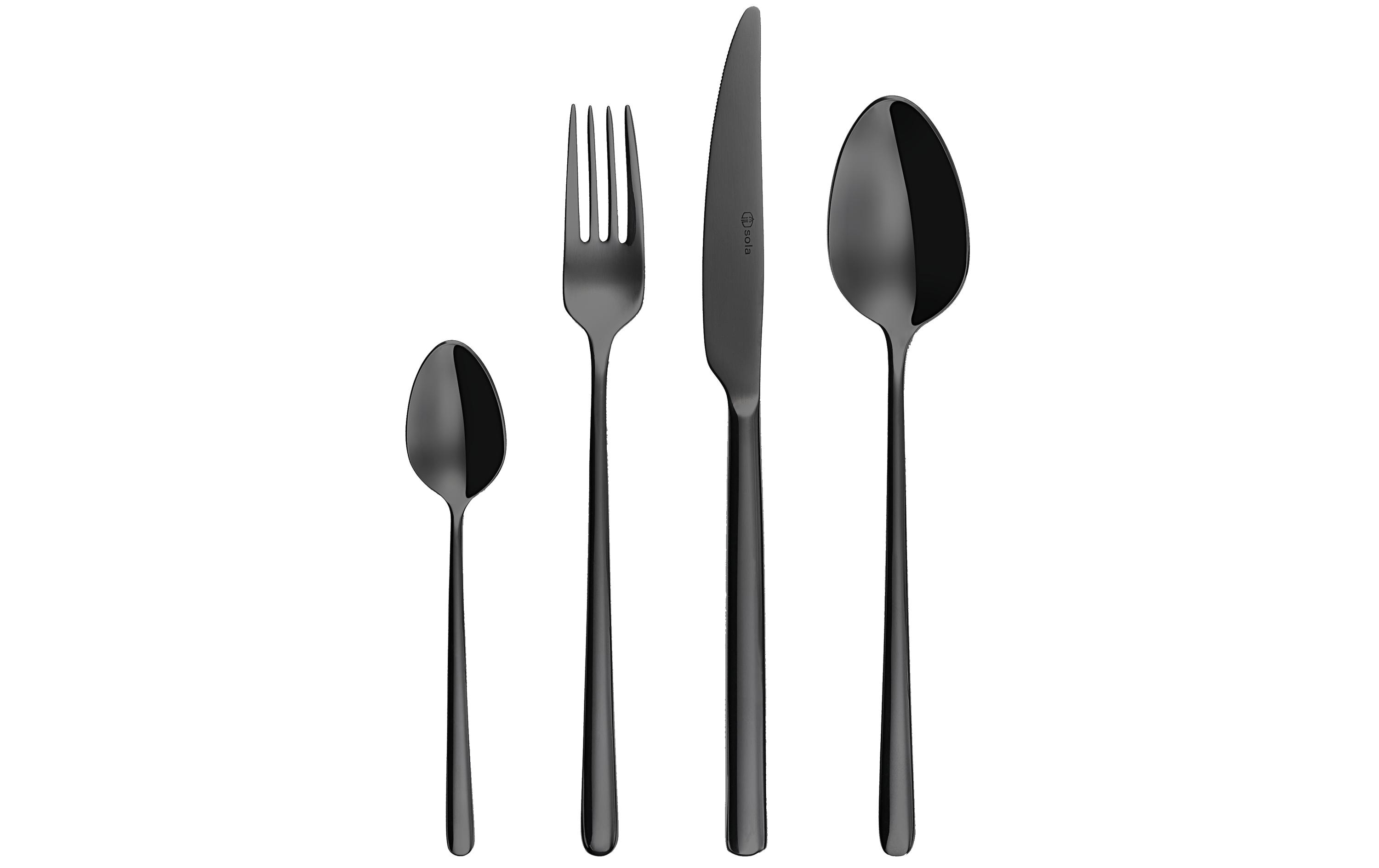 Besteck-Set Calgary PVD 24-teilig, Schwarz matt<br>Essbesteck-Set ganz matt