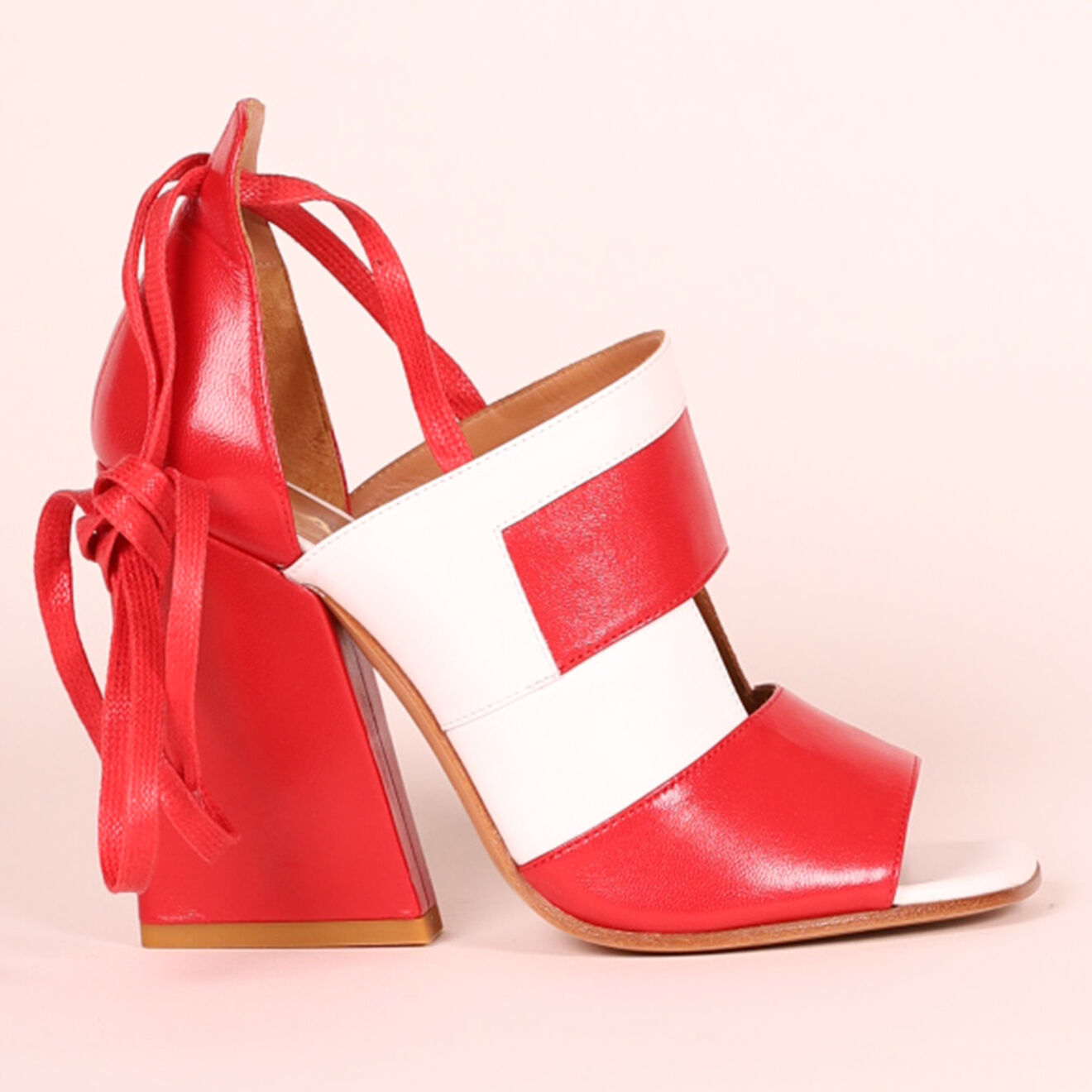Carel Sandales en Cuir Damia blanc/rouge Talon 10 cm