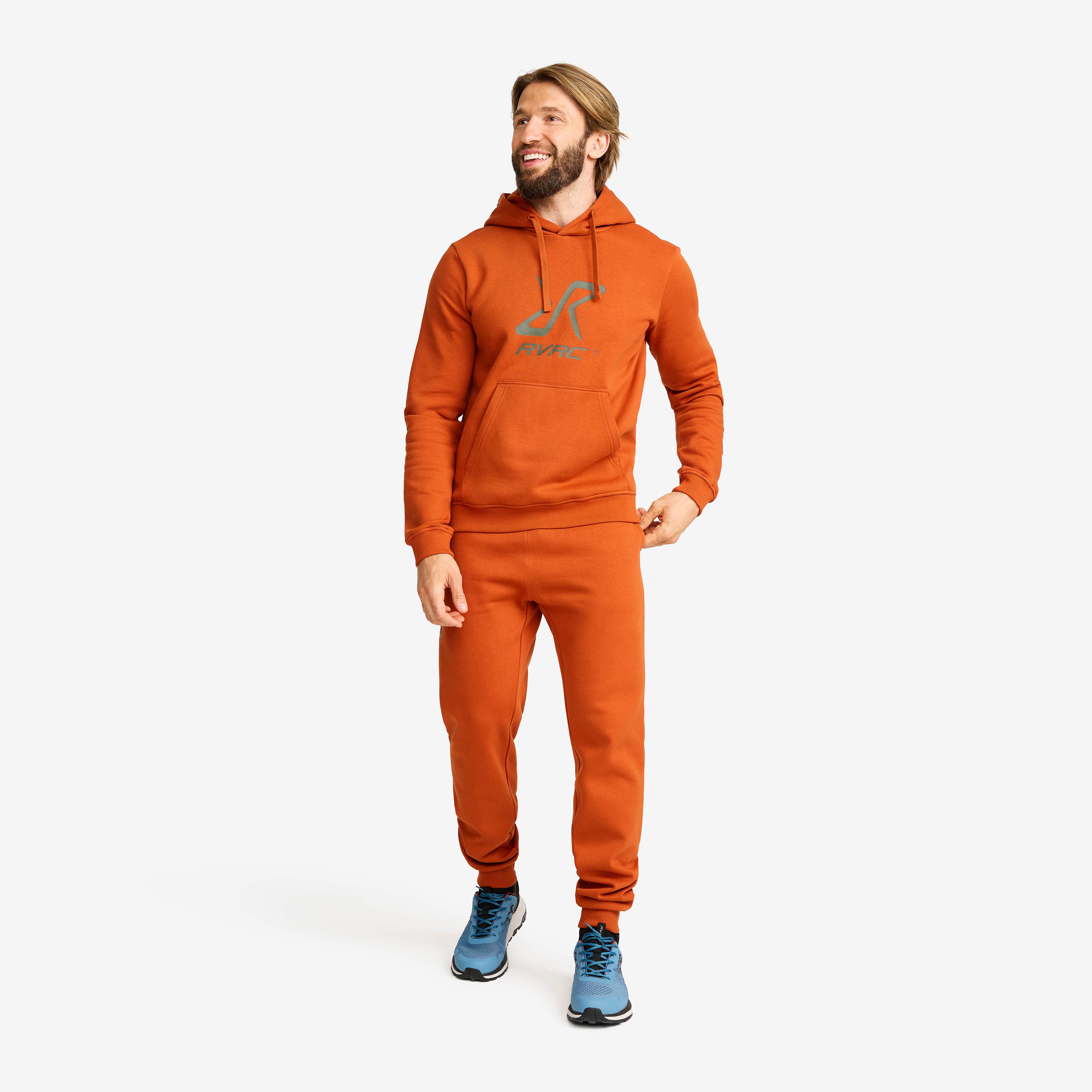 RVRC Hoodie Herre Terracotta Brown/Forest Night