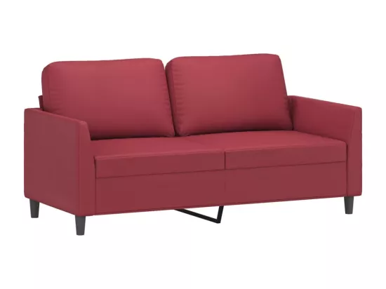 Canapé à 2 places Rouge bordeaux 140 cm Similicuir
