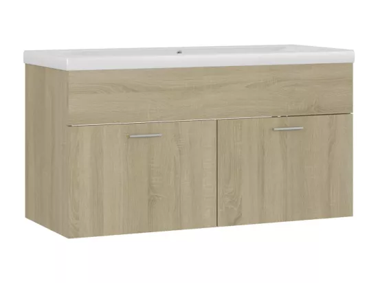 Armoire d'évier et lavabo intégré Chêne sonoma Bois ingénierie