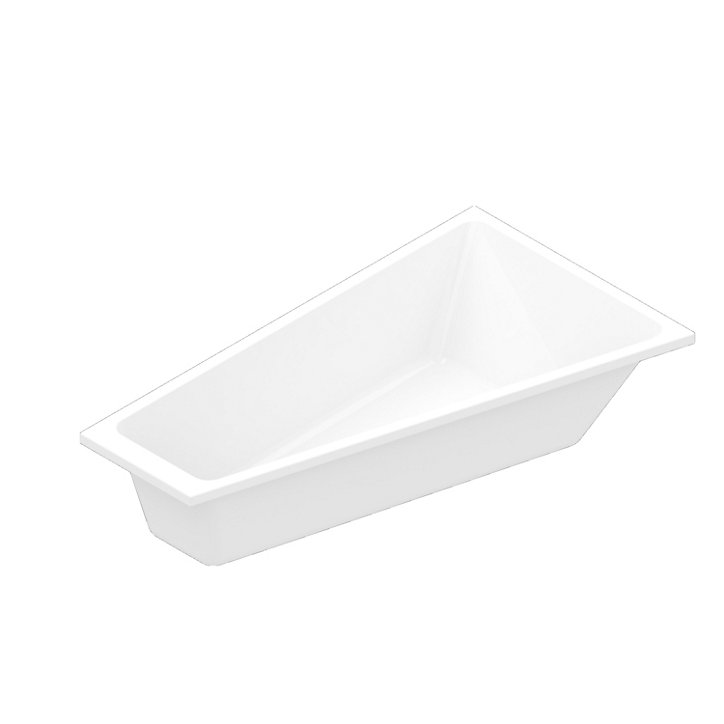Baignoire asymétrique droite 160x90 cm Teesta blanc