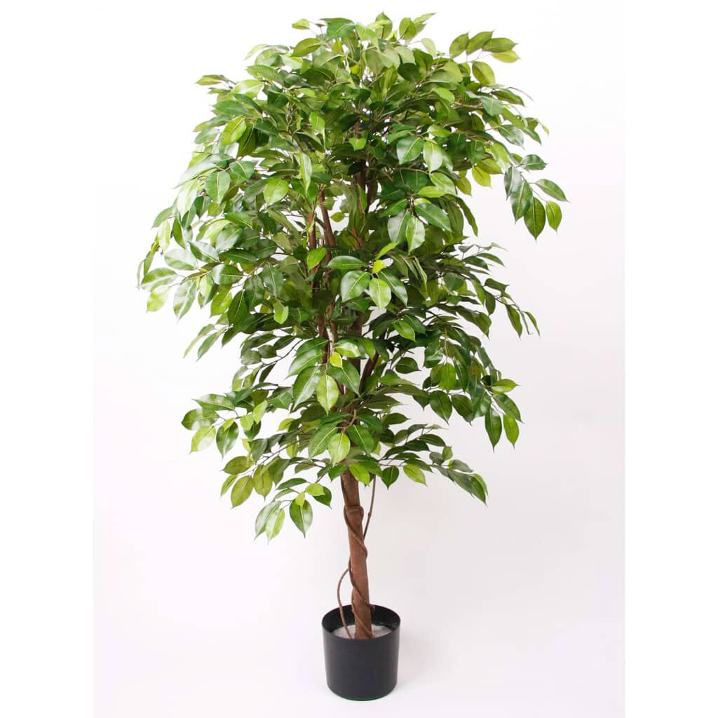 Smaragdgroene Kunst Ficus Benjamin Deluxe, 140 cm, in pot