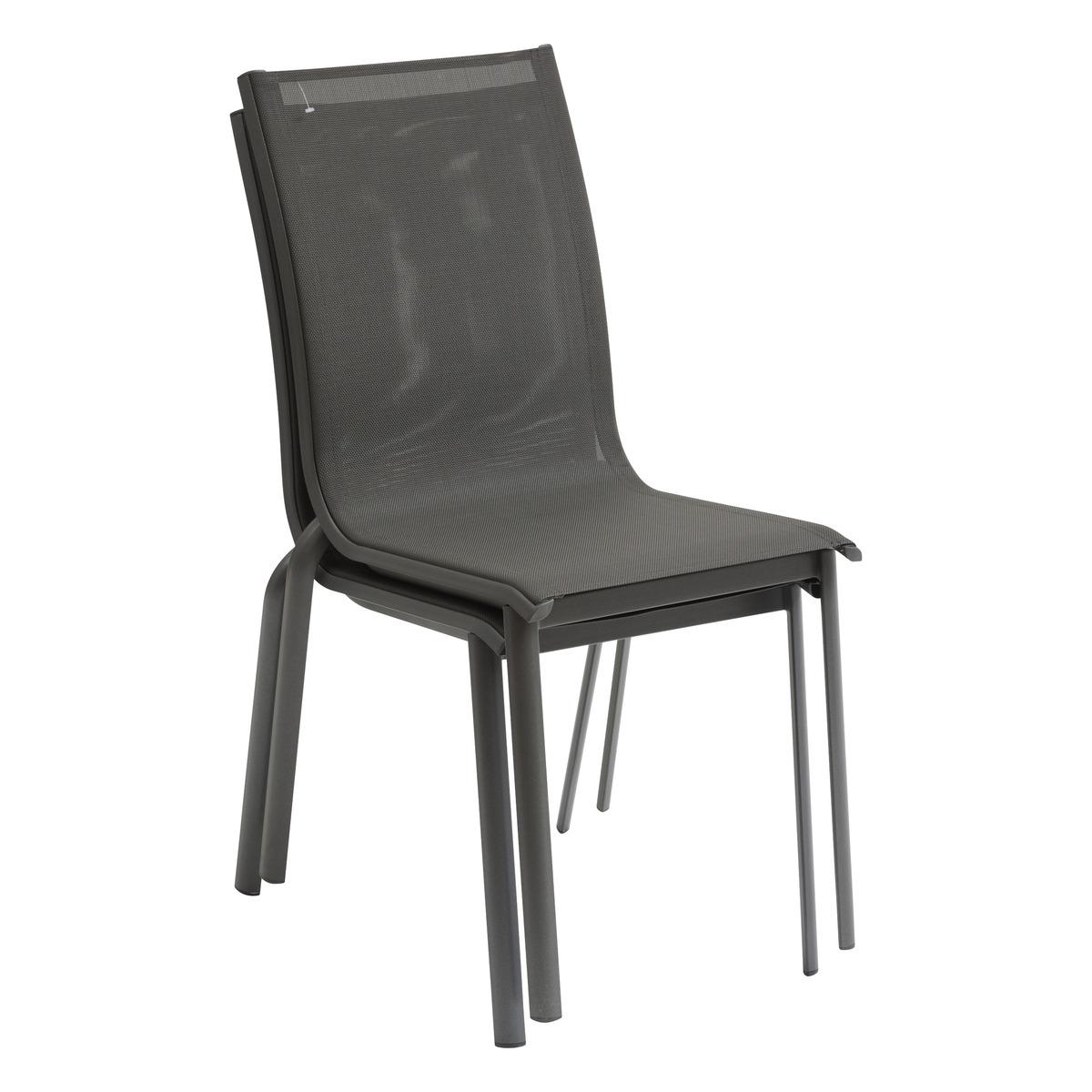 CHAISE AXANT EMPILABLE ANTHRACITE GRAPHITE