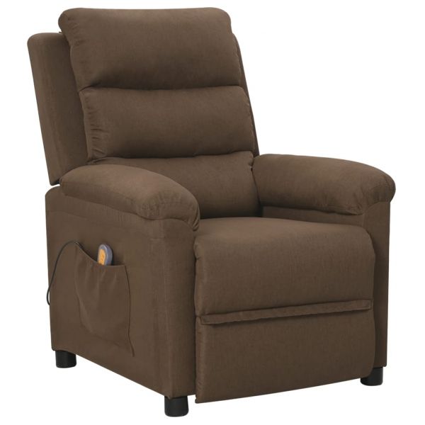 Poltrona de Massagens Reclinável Tecido Castanho - 342355