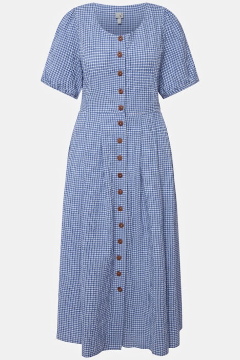 Kleid, Bubble-Qualität, Vichykaro, Rundhals, Halbarm