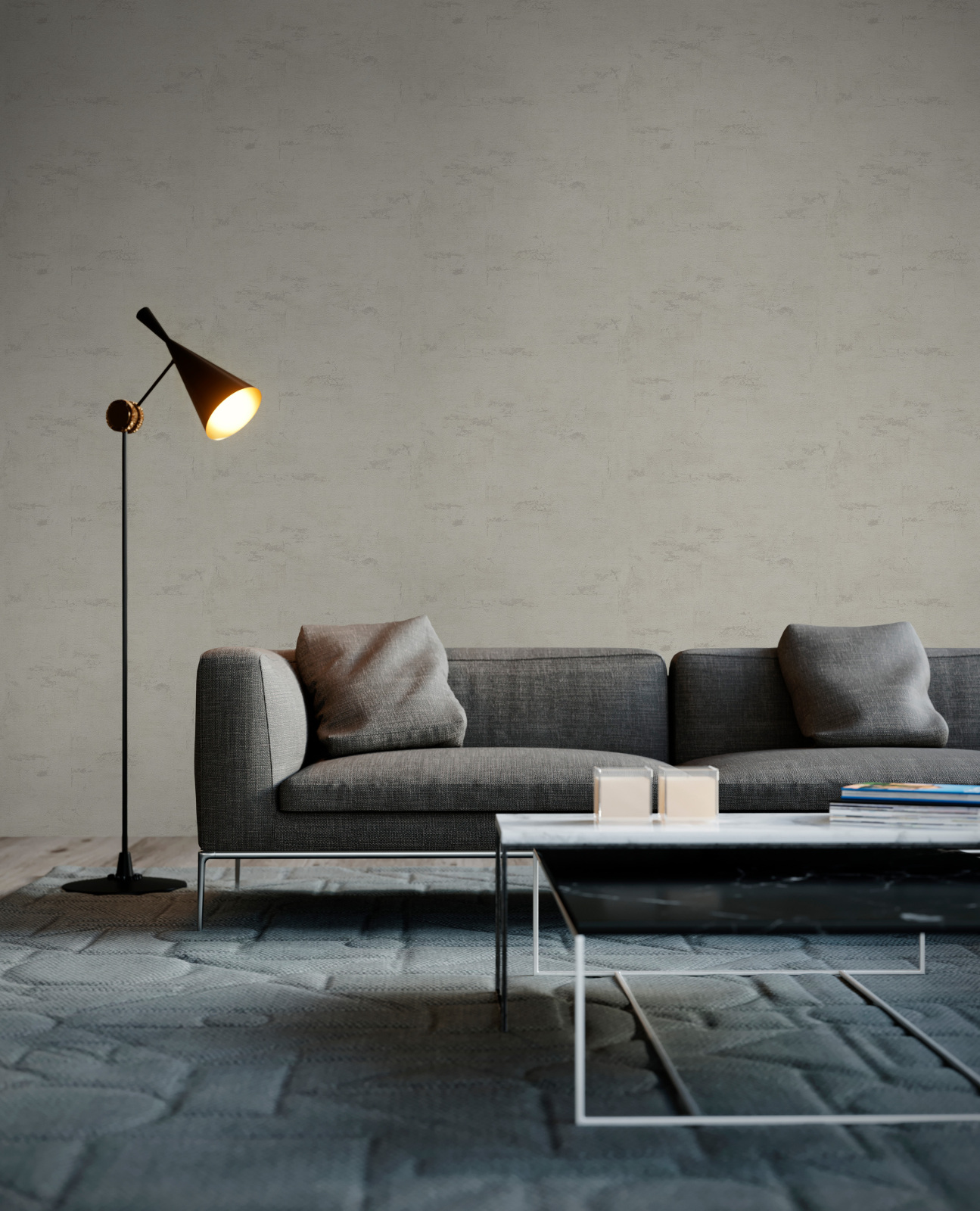 Vliestapete BETON CONCRETE & MORE - creme - 10 Meter