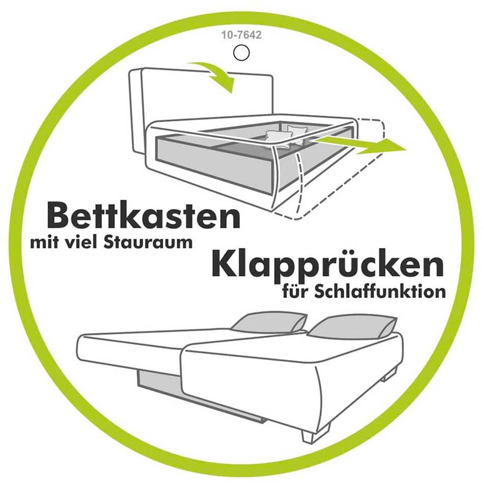 Jockenhöfer Gruppe Ecksofa »Orlando L-Form« mit Bettfunktion, Bettkasten und Federkern, mit 1 oder 3 Kopfstützen