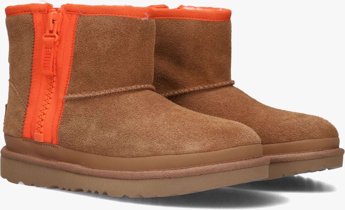 UGG cognac ugg vachtlaarzen classic mini zipper k
