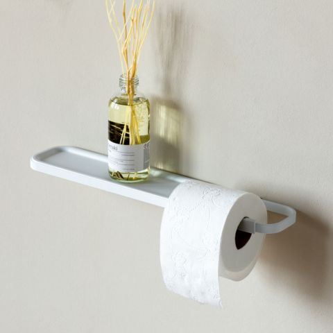 MindSet toiletrolhouder met plankje Mineral Fresh White
