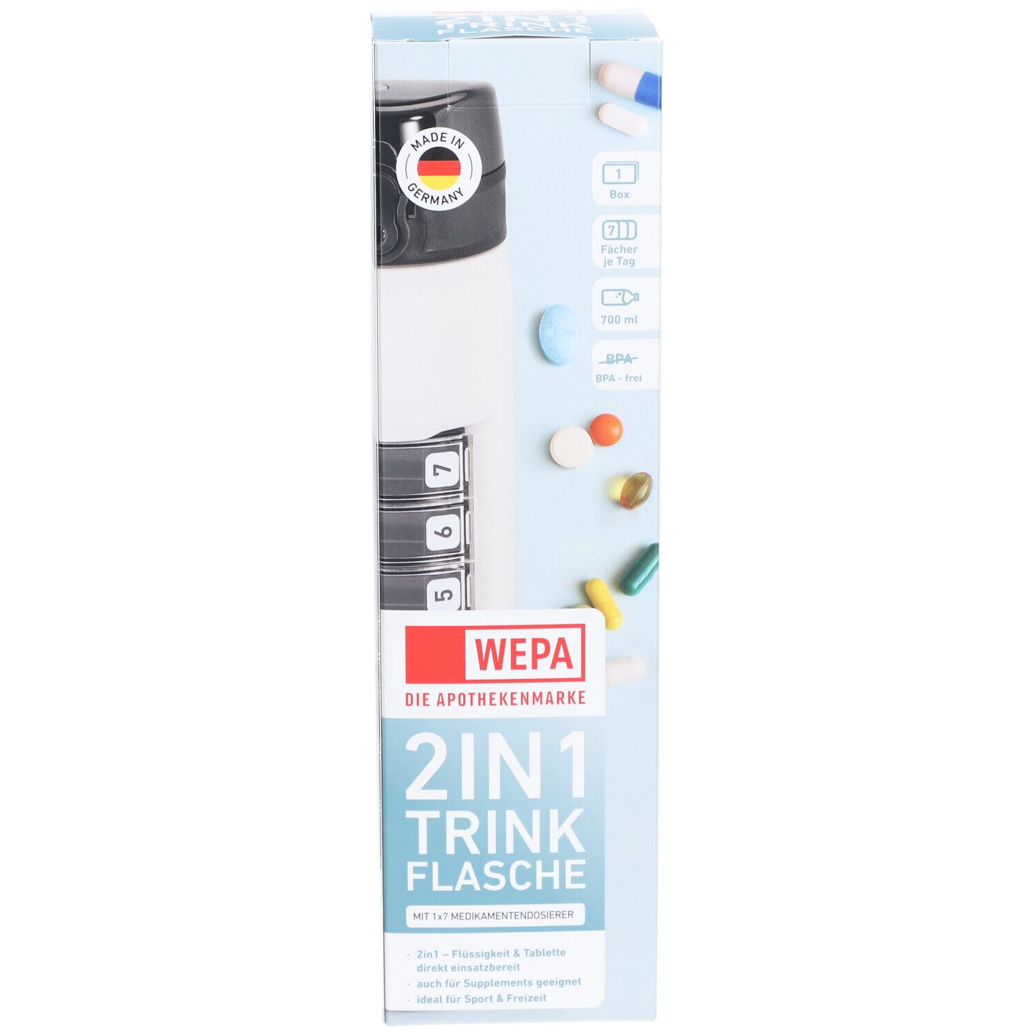 WEPA 2in1 Trinkflasche inkl. 1x7 Dosierer 