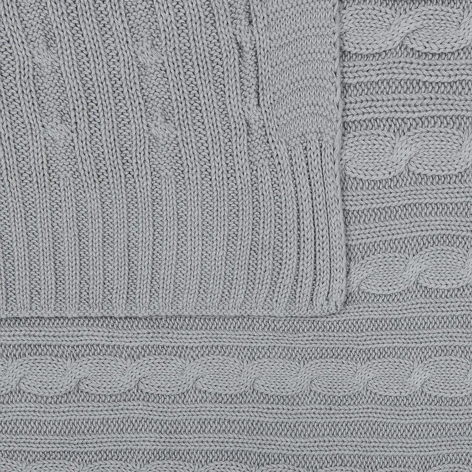 ANAMUR - Plaid - Grijs - 110 x 180 cm - Katoen