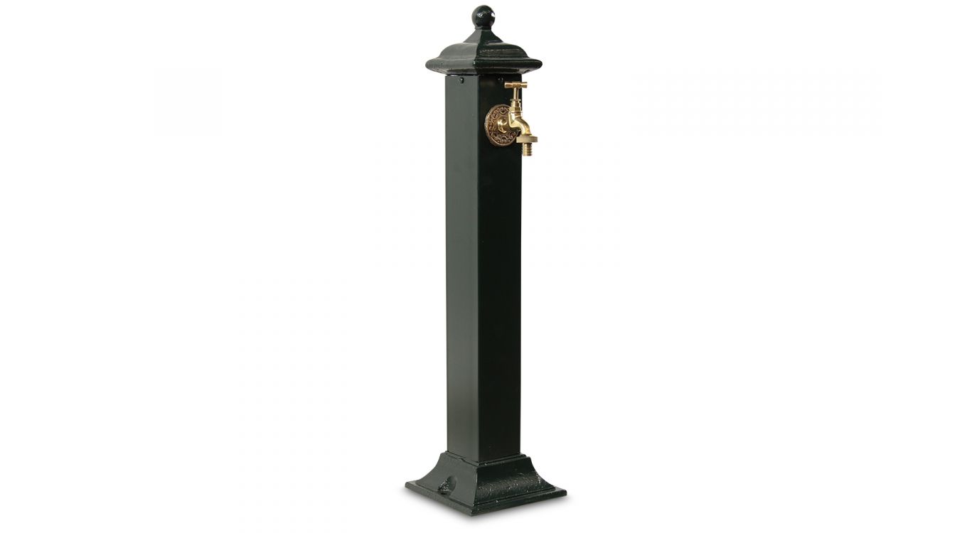 Fontaine de jardin métal vert 17.5x17.5x71cm