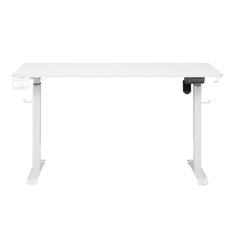 Makika Höhenverstellbarer Schreibtisch elektrisch 140 x 70 cm - Weiß