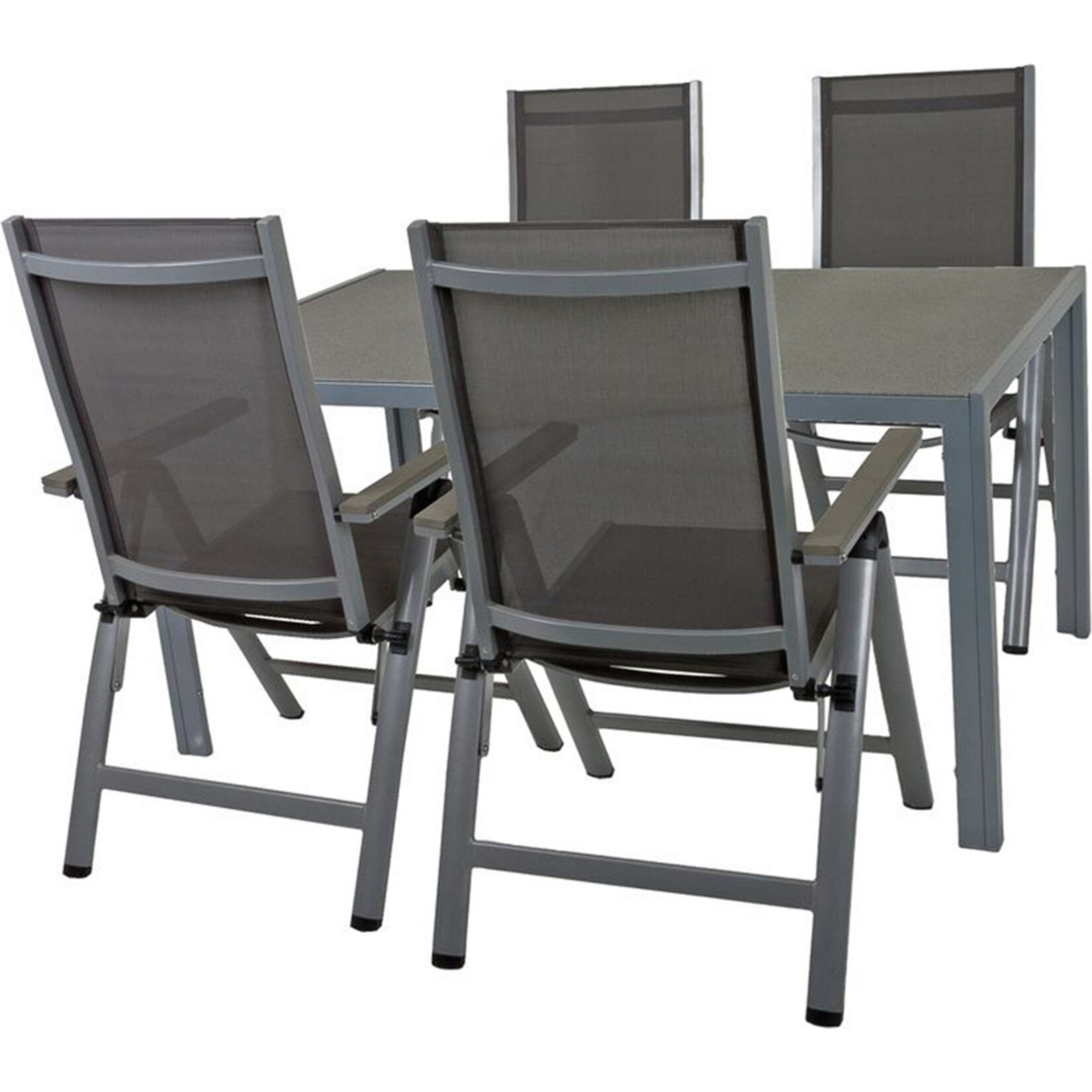 5tlg. Alu Tischgruppe Garten Sitzgruppe Lounge Set Gartenmöbel Sitzgarnitur