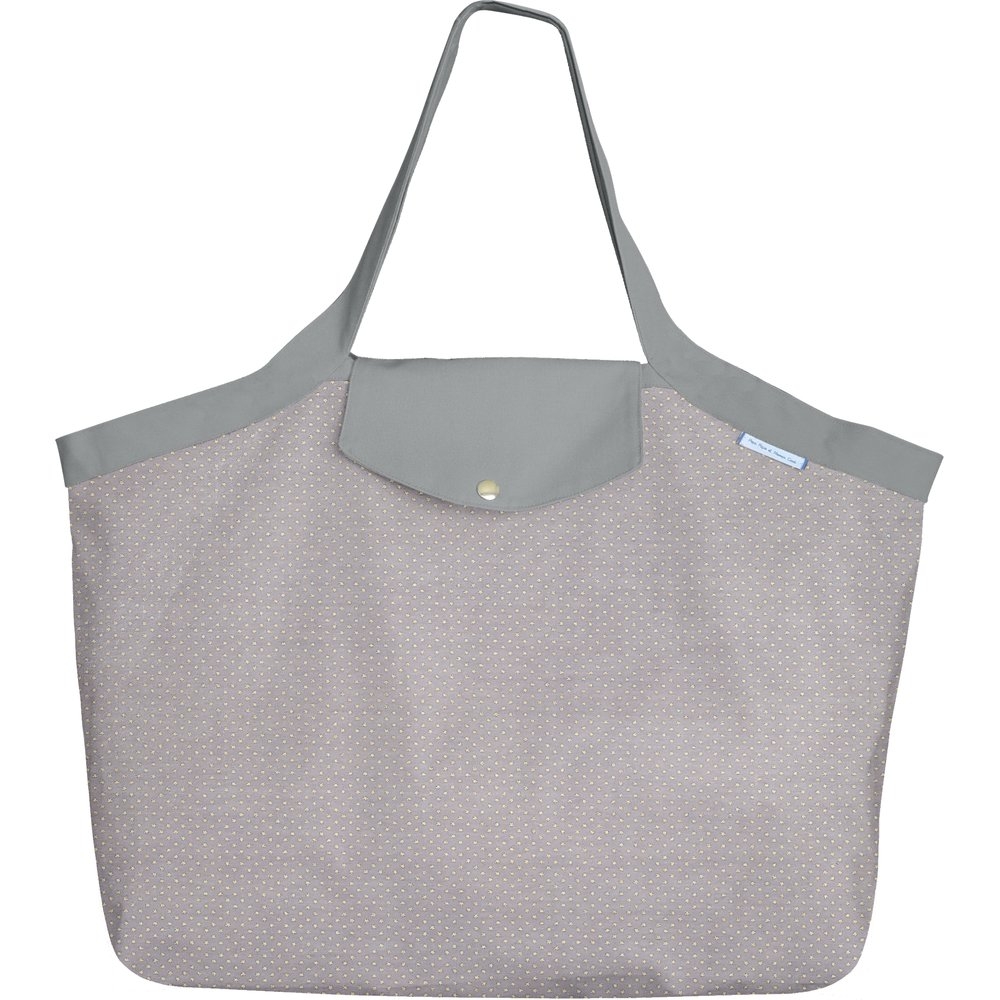 Grand Sac Cabas En Tissu Etoile Or Gris