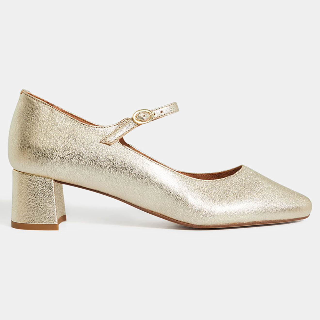 Galeries Lafayette Babies en Cuir platine - Talon 4.5 cm