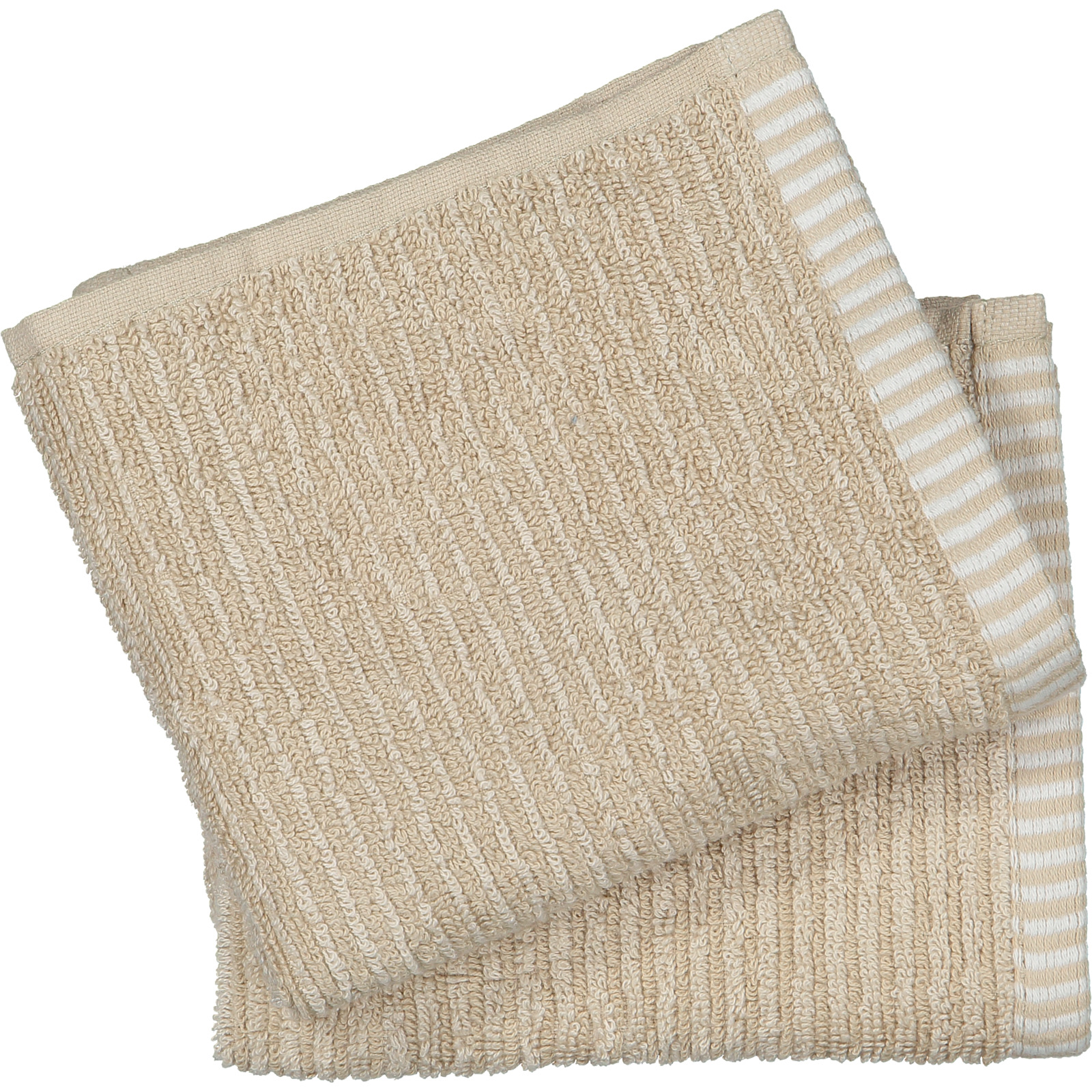 Handtuch Frottee Streifen 50 x 100 cm beige