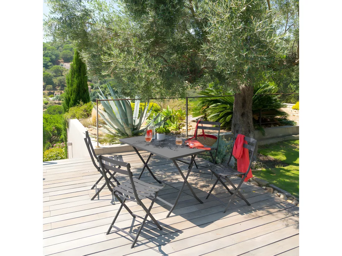 Chaise métal pliante Greensboro graphite Hespéride